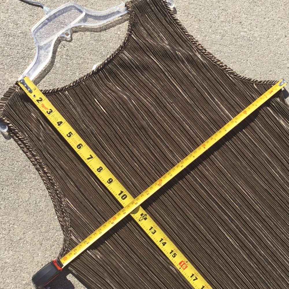 NWT Beach Swim Cover Up Wrinkle free Vaca Bronze Metallic Accordion Pleat Dress - Picture 15 of 16
